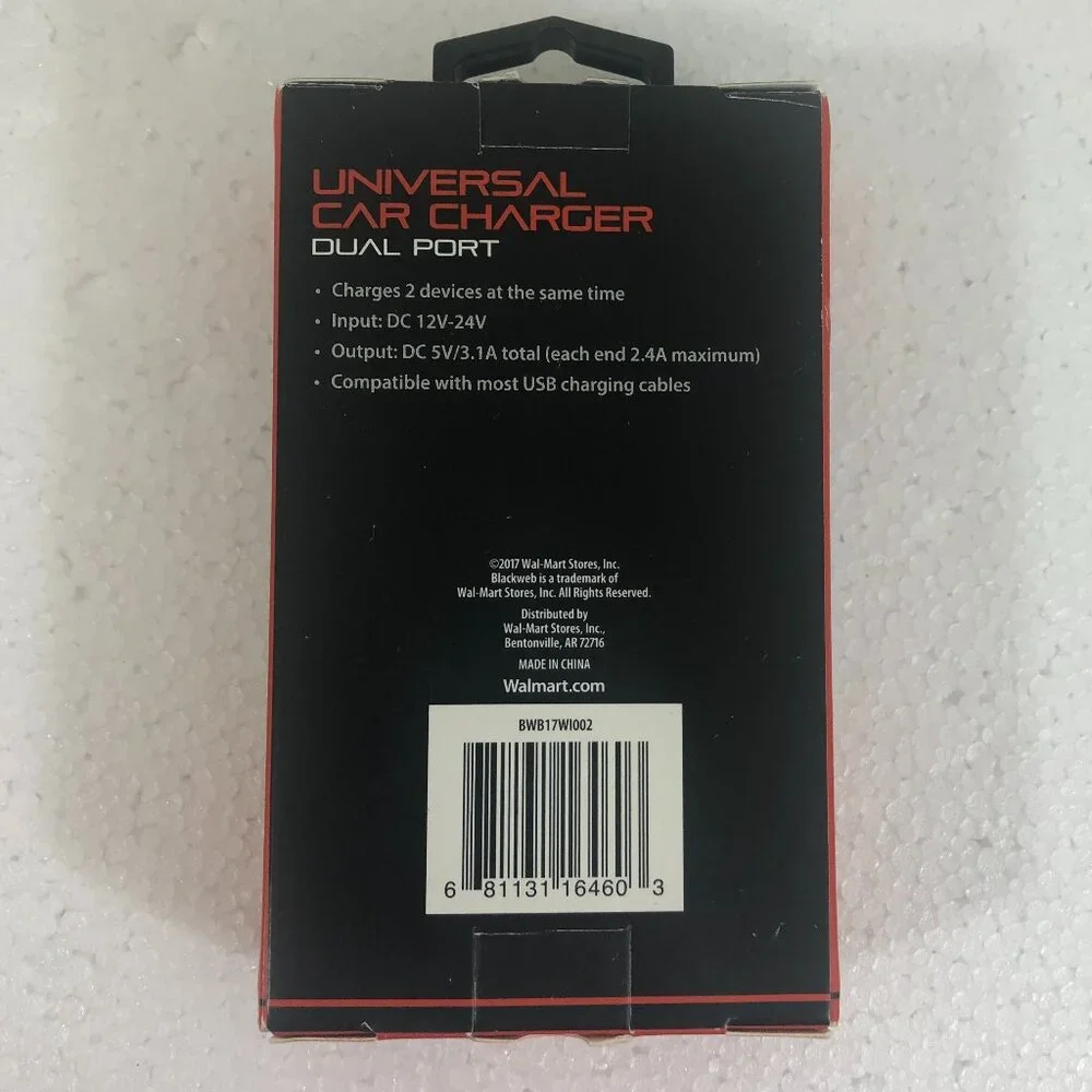 Blackweb Universal Car Chargers Feature Dual USB Ports and Provide 3.1 amps